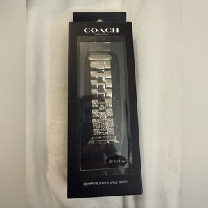 Coach Silver Watch Band with Crystal Accents